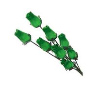 Homestreet 100 Wooden Roses In Many Colours 100 Single Rose Stems For Creating Bouquets or Displays In Craft project and More (Green DarkGreen Tip)