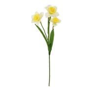 Homestreet Artificial Daffodil Stem 3 Head Spring Flower Bloom In Yellow Cream 75cm Tall (Yellow)