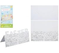 Homestreet Colour Your Own Easter Pop-Up Cards, 4 Cards with Envelopes in 2 Designs, Includes 4 Felt Tip Pens, Easter Craft Activity