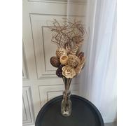 Homestreet Exotic Dried, Artificial & Wooden Flower Hand Tied Unique Bouquets 12 Stems with Curly Ting 44cm-70cm Large Bunch Floral Filler Natural Flowers