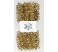 Homestreet Extra Long 15 metre Tinsel Garlands 50ft Bright Coloured Christmas Craft or Decorations Fine Thin Very Long Many Colours (Gold)