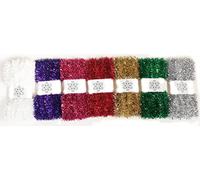 Homestreet Extra Long 15 metre Tinsel Garlands 50ft Bright Coloured Christmas Craft or Decorations Fine Thin Very Long Many Colours (Silver)