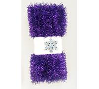 Homestreet Extra Long 15 metre Tinsel Garlands 50ft Bright Coloured Christmas Craft or Decorations Fine Thin Very Long Many Colours (Purple)