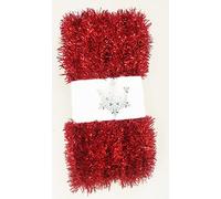 Homestreet Extra Long 15 metre Tinsel Garlands 50ft Bright Coloured Christmas Craft or Decorations Fine Thin Very Long Many Colours (Red)