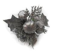Homestreet Glitter Pick for Christmas Decorations, Wreaths, Centrepieces, Cakes and more from (Silver)