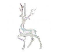 Homestreet Iridescent Shimmer Stag Hanging Christmas Decoration Magical Reindeer Fairy Tale Themed Xmas Tree Pendant