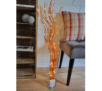 Homestreet Spiral Willow Twig Branch Lights, 80cm LED Battery Operated Table Light, 4 Colours Available, Decorative Vase Display (Orange)