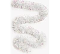 Homestreet White and Iridescent Snow Sparkling Tinsel, Thick and Thin Cut 2 Metres Long