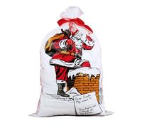 Homestreet Xmas 4 Large Polythene Santa Sacks, Perfect Bags And Gifts 30x20 Inch