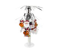 HomestreetUK Foils tinsel Fountain Centrepiece Christmas Icons Santa Reindeer Snowman Faces on Stand for Tables Parties