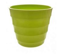 HomestreetUK Plastic Planter Various Bright and Pastel Colours Gloss Finish Ribbed, Robust Garden and House Plant Containers (Lime, 12)