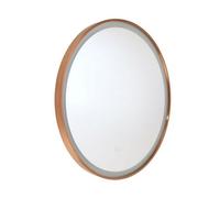 Homestylestore 600mm Brushed Copper Wall Mounted Cool White Led Round Bathroom Mirror