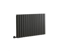 Homestylestore Anthracite Double Flat Panel Electric Horizontal Designer Radiator And Cable Cover 635mm X 980mm