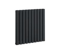 Homestylestore Anthracite Double Oval Panel Wifi Electric Horizontal Designer Radiator And Cable Cover 635mm X 590mm