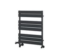 Homestylestore Anthracite Flat Panel Dual Fuel Electric Heated Towel Rail Radiator With Cable Cover 825mm X 600mm