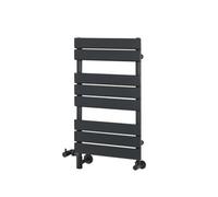 Homestylestore Anthracite Flat Panel Dual Fuel Electric Heated Towel Rail Radiator With Cable Cover 825mm X 450mm