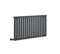 Homestylestore Anthracite Single Oval Panel Electric Horizontal Designer Radiator And Cable Cover 635mm X 1000mm