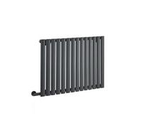 Homestylestore Anthracite Single Oval Panel Electric Horizontal Designer Radiator And Cable Cover 635mm X 826mm