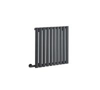 Homestylestore Anthracite Single Oval Panel Electric Horizontal Designer Radiator And Cable Cover 635mm X 590mm