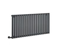 Homestylestore Anthracite Single Oval Panel Horizontal Wifi Electric Designer Radiator With Thermostat 635mm X 1180mm