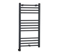 Homestylestore Anthracite Straight Ladder Electric Heated Towel Rail And Cable Cover 1000mm X 500mm