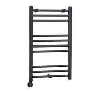 Homestylestore Anthracite Straight Ladder Electric Heated Towel Rail And Cable Cover 800mm X 500mm