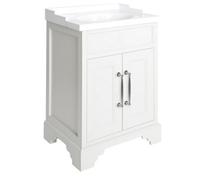 Homestylestore Antique White 630mm Bathroom Vanity Unit With Basin And Chrome T Bar Handles