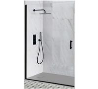 Homestylestore Black Reversible Recessed Hinged Door Shower Enclosure And Light Grey Slate Effect Tray 1200 X 900mm