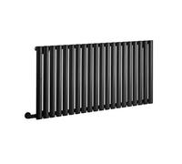 Homestylestore Black Single Oval Panel Wifi Electric Horizontal Designer Radiator Thermostat 635mm X 1180mm
