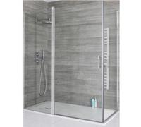 Homestylestore Chrome Corner Walk In Wet Room Double Hinged Door Shower Enclosure White Slate Effect Tray 1200 X 800mm