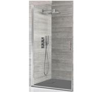 Homestylestore Chrome Reversible Recessed Hinged Door Shower Enclosure And Light Grey Slate Effect Tray 1200 X 800mm
