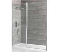 Homestylestore Chrome Walk In Wet Room Hinged Door Shower Enclosure And White Tray With Waste 1200 X 900mm