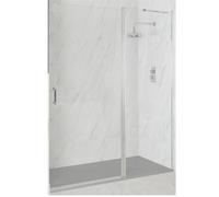 Homestylestore Chrome Wet Room Walk In Hinged Door Frameless Shower Enclosure With Light Grey Slate Effect Tray 1200 X 900mm