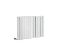 Homestylestore White Double Oval Panel Electric Horizontal Designer Radiator And Cable Cover 635mm X 826mm
