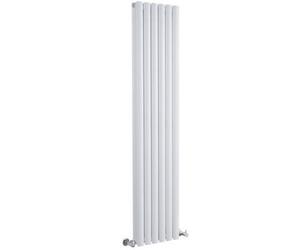 Homestylestore White Double Oval Panel Vertical Designer Radiator 1600mm X 354mm