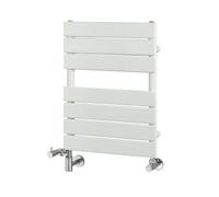 Homestylestore White Flat Panel Dual Fuel Electric Heated Towel Rail Radiator With Cable Cover 600 X 400mm