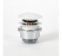 Homestylestore White Push Button Universal Slotted Unslotted Bathroom Basin Sink Waste