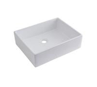 Homestylestore White Rectangular Countertop Bathroom Basin Sink 490 X 390mm