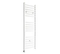 Homestylestore White Straight Ladder Electric Heated Towel Rail And Cable Cover 1000mm X 400mm