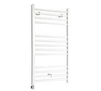 Homestylestore White Straight Ladder Electric Heated Towel Rail And Cable Cover 1000mm X 500mm