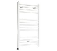 Homestylestore White Straight Ladder Electric Heated Towel Rail And Cable Cover 1000mm X 600mm