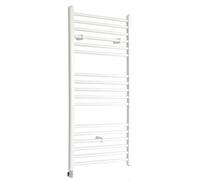 Homestylestore White Straight Ladder Electric Heated Towel Rail And Cable Cover 1200 X 600mm