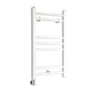 Homestylestore White Straight Ladder Electric Heated Towel Rail And Cable Cover 600mm X 400mm