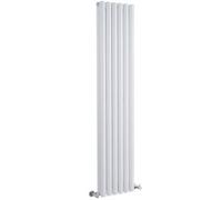 Homestylestore White Vertical Double Oval Panel Designer Radiator 1600mm X 354mm