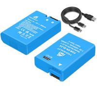 Homesuit EN-EL14 EN-EL14a Battery 1600mAh and 2-in-1 Type-C Charging for Nikon D5600 D3300 D3500 D5100 D5500 D3100 D3200 D5200 D5300 Coolpix P7000 P7100 P7200 P7700 P7800 Camera (2-Pack)