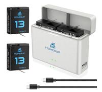 Homesuit Hero 13 Battery 2300mAh and Dual Charge USB LED Charger Kit for Go Pro Hero 13 Black Enduro Rechargeable Battery with Type-C PD3.0 (2-Pack)