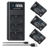 Homesuit LP-E6 LP-E6N Battery 2750mAh and LCD Charger Compatible with Canon EOS 80D, 90D, 5D Mark II/III/IV, 5DS, 5DS R, 6D, 60D, 6D Mark II, 7D, 7D Mark II, 70D, XC15, RA, R5, R6, BMPCC 4k 6k(3-Pack)