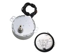 Homeswitch Metal TYC-50 Double Flat Shaft CW/CCW Undirectional Speed Reduction Synchronous Motor AC220V 5-6RMP Silver