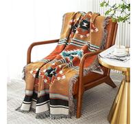 Homesy Boho Throw Blankets Southwestern Bed Throws Cover Reversible Green Aztec Southwest Blanket for Couch Chair Sofa Home Outdoor Beach Car Tent Travel Camping 63"x87"