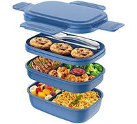 HOMETALL Stackable Bento Box Adult Lunch Box, Large Capacity 1900ml Lunchbox with Utensil Set, Leak-Proof for Dining Out, Work, Picnic, School